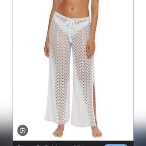 Becca White Crochet Beach Pants. Sz M